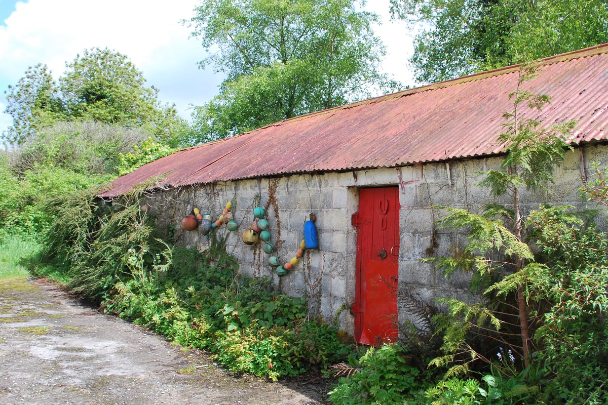 Outbuilding with buoys